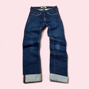 J Brand cigarette leg preppy blue jeans with cuffed bottoms